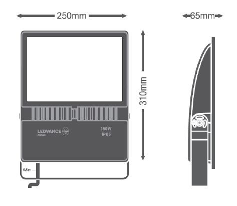 Reflector-LED-Asymetrico-led-150w-floodlight-Negro-LEDVANCE OSRAM