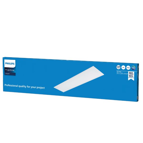 Philips – Panel LED empotrable ProjectLine 34W, Luz blanca natural 4000k, 3200 lm 30x120cm